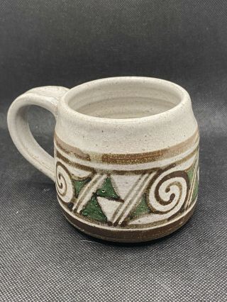 Mj Art Pottery Stoneware Handmade Hand Painted Mcm Design Mug Planter Jerome Az