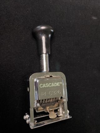 Rare Vintage Cascade Numbering Machine Stamp R1 - C326 Fancy Desk Gift Self Inking