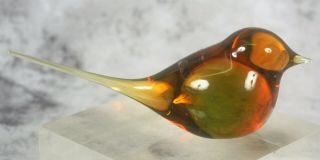 Vintage Oggetti Murano Art Glass Bird Figurine Artist Signed Czech Orig Sticker