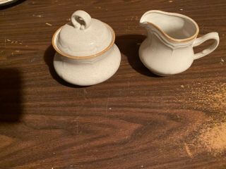 Hearthside Stoneware Japan Baroque Creamer/cream Pitcher & Covered Sugar Bowl