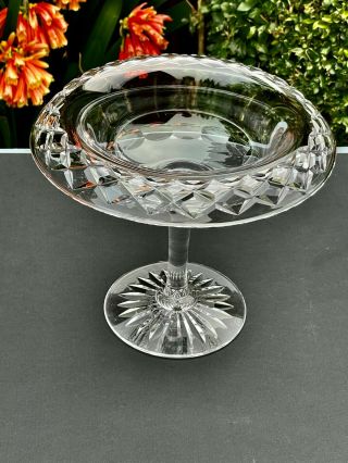 Wonderful Vintage Hand Crafted Large & Tall Crystal Compote Rare Shape C 1930 