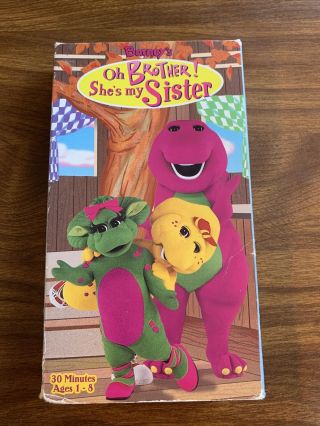 Barney’s Oh Brother She’s My Sister Vhs 1998 Vintage Kids Video