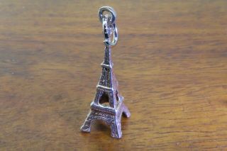Vintage Silver Eiffel Tower Paris France French Monument Charm 1.  12g Style 12