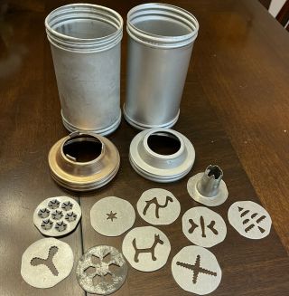 Vintage Mirro Aluminum Discs And Tips For Cookie Pastry Press Cake Decorator