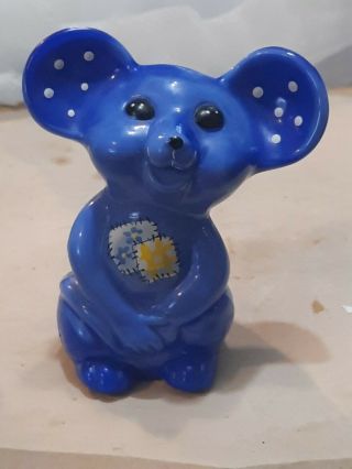 Fenton Periwinkle Blue Hand Painted Nfgs Exclusive " Patches " 2004 Signed Dated