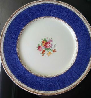 Vintage Grindley England Cream Petal Dinner Plate Cobalt Blue Decor