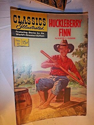 Zzz - Vintage 15 Cent Classics Illustrated Comic - 1945 19 Huckleberry Finn