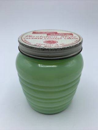 Anchor Hocking Fire King Jadeite Grease Jar Creamed Cottage Cheese Lid