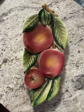 Zanolli Apples Fruit Serving Dish Plate 10” X 5” Made In Italy 6921