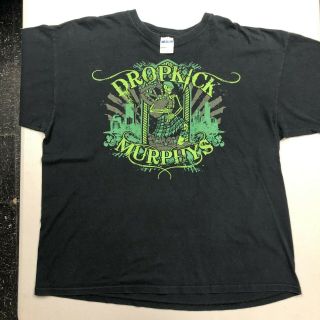 Dropkick Murphys Bagpipe Skeleton Logo Size Xl Black T Shirt Vtg Boston Punk Tee