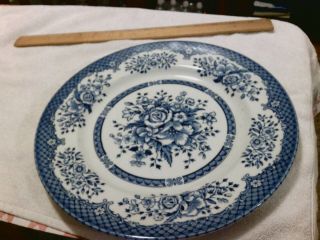 Wood & Sons Blue Dinner Plate Floral Porcelain Made England