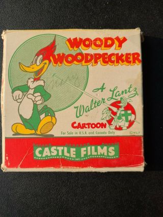 Woody Woodpecker 8mm " The Cracked Nut " Complete Edition Castle Film Vintage