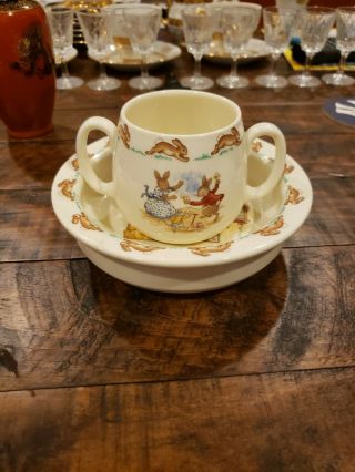 Royal Doulton Bunnykins Cereal Bowl And Mug Set Vintage