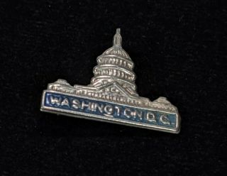 Vintage Silver Tone Washington Dc Capital Building Lapel Pin 1 "