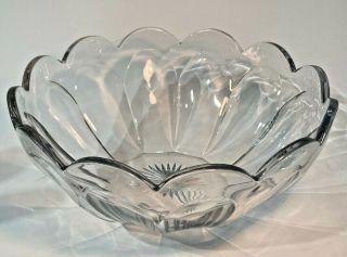 Vintage Heisey Puritan Colonial Large Footed Fruit Bowl Clear,