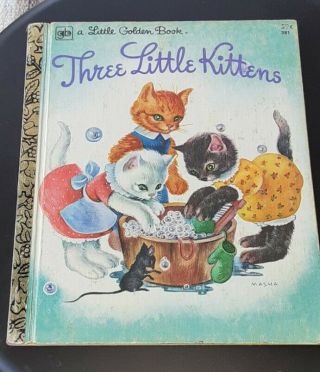 Vintage 1978 The Three Little Kittens A First Little Golden Book Hard Cover