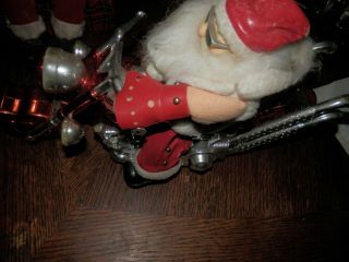Vintage Holiday Christmas Santa Claus On Motorcycle Large,  16 X 9 X 5 In.