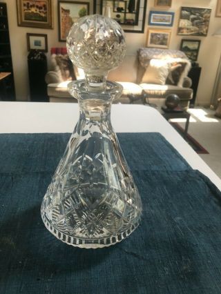 Vintage 10 1/2 " Waterford Lismore Cut Crystal Roly Poly Decanter W/stopper