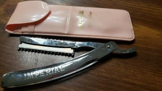 Vintage Imperial Japan Stainless Steel Straight Razor Shaving Hair Shapers