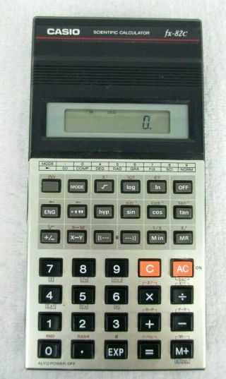 Vintage Casio Fx - 82c Scientific Calculator In Case W/ Hard Case