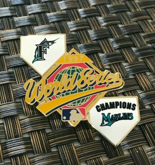 Vintage Mlb Baseball Florida Marlins 1997 World Series Champions Pin Rare L@@k