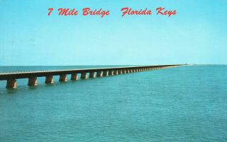 Vintage Postcard 1972 Seven Mile Bridge Overseas Highway Key West Florida Fl