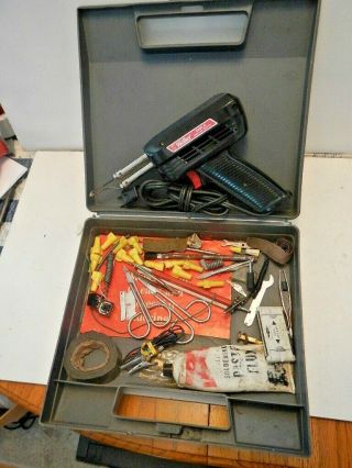 Vintage Weller Soldering Gun Kit Case Accessories Dual Heat 140/100 Watts 8200n