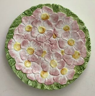 San Marco Nove Made In Italy Majolica Pink Floral Plate Vintage 8 " Diameter