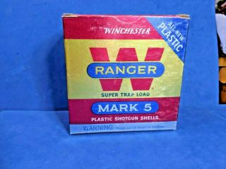 Vintage Shotgun Shell Box Winchester Ranger Mark 5 Trap Load 12 Gauge Empty