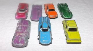 7 - Vintage Tootsie Toy Minis,  Die Cast Toy Cars,  Made In The U.  S.  A.