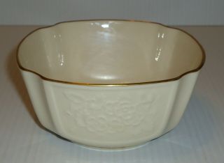 Vintage Lenox China Ivory 4.  75 " Candy Dish Nut Trinket Bowl Gold Trim Usa