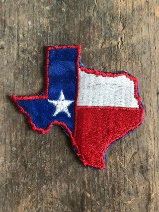 Vtg Texas Outline Embroidered Sew On Patch Travel Souvenir Tx Usa Lone Star 3”
