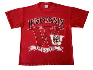 Vintage 90s University Of Wisconsin Badgers Football Shirt Men 