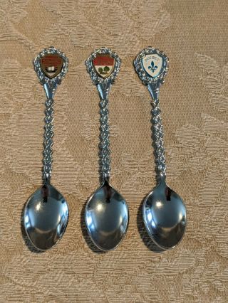 Vintage Collectible Spoon Set Of 3 Made In Japan Canada Provinces