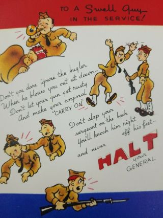 Vintage 1940s Wwii Era Greeting Card To A Swell Guy In The Service