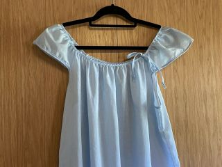 Vintage Sears Light Blue Cotton Blend Nightgown Size Large (16 - 18) Made In Usa