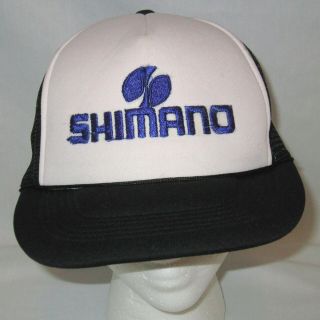 Vintage Shimano Logo Black/white Snapback Trucker Hat Cap Foam Front Mesh Back