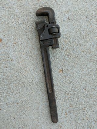 Vintage Trimo 16 Inch Pipe Wrench Trimont Mfg Co Roxbury Mass Usa B1