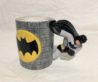 Vintage 1998 Batman Dc Comics Hand Painted Clay Art Coffee Mug 20 Oz