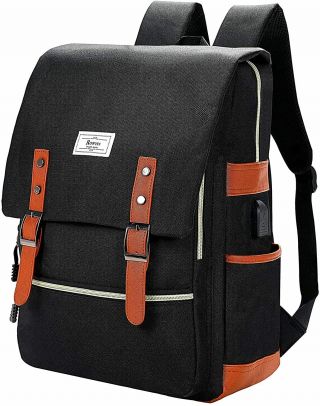 Ronyes Vintage Laptop Backpack College School Bag Bookbags For Women Men 15.  6’’