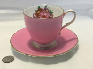 Vintage Paragon Demitasse Cup Saucer Pink