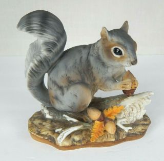 Vintage Masterpiece Porcelain Squirrel Acorn Figurine By Homco 1982
