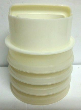 Vintage Tupperware Hamburger Patty Press With 4 Keepers 882