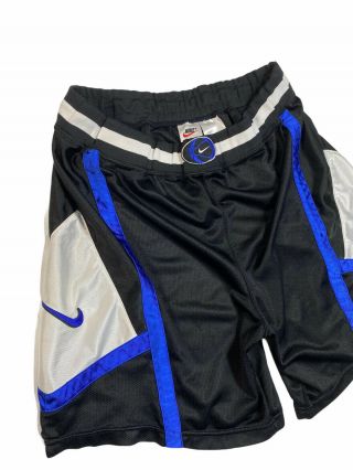 Vintage Nike Basketball Shorts Blue Black White Size Men’s Lrg Embroidered Patch