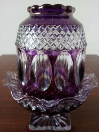 Rare Vintage Westmoreland Wakefield Fairy Lamp Purple Flash.  99 Starting Bid Nr