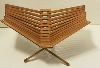Vintage Folding Bamboo Napkin Holder Rack