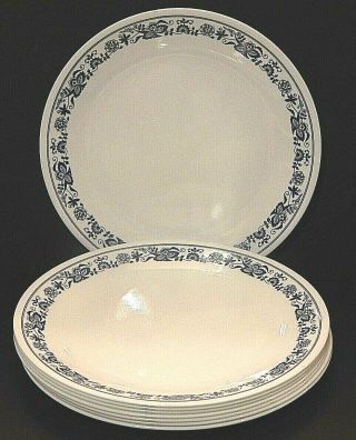 Set Of 8 Corning Corelle Old Town Blue Onion 10.  25 " Dinner Plate Dish