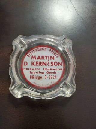 Vntg 50s Martin Kern & Sons Pittsburgh Paints Sporting Goods Ashtray Honey Brook