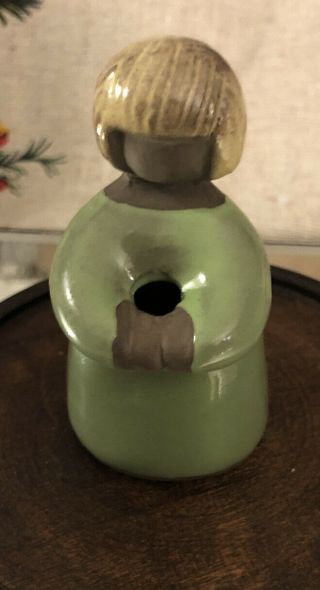 Vintage Jie Gantofta Sweden Mait Örn Pottery Figurine Flower Vase/candle Holder