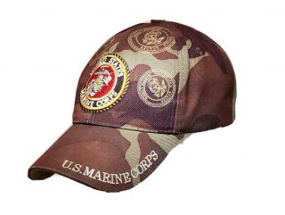 Camo Usmc Us Marines Baseball Hat Cap Old Glory Strap Snapback Patch Vintage